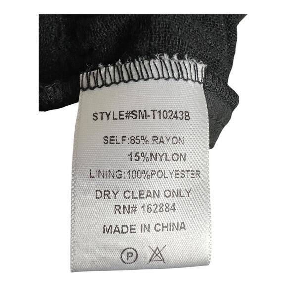 Sky to Moon Flutter Sleeve Smocked Babydoll Top Black Women's Size S Summer Cute - Picture 11 of 11